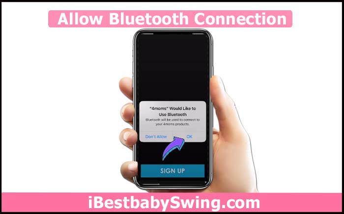 allow bluetooth connection on ios to connect its bluetooth with 4moms mamaroo